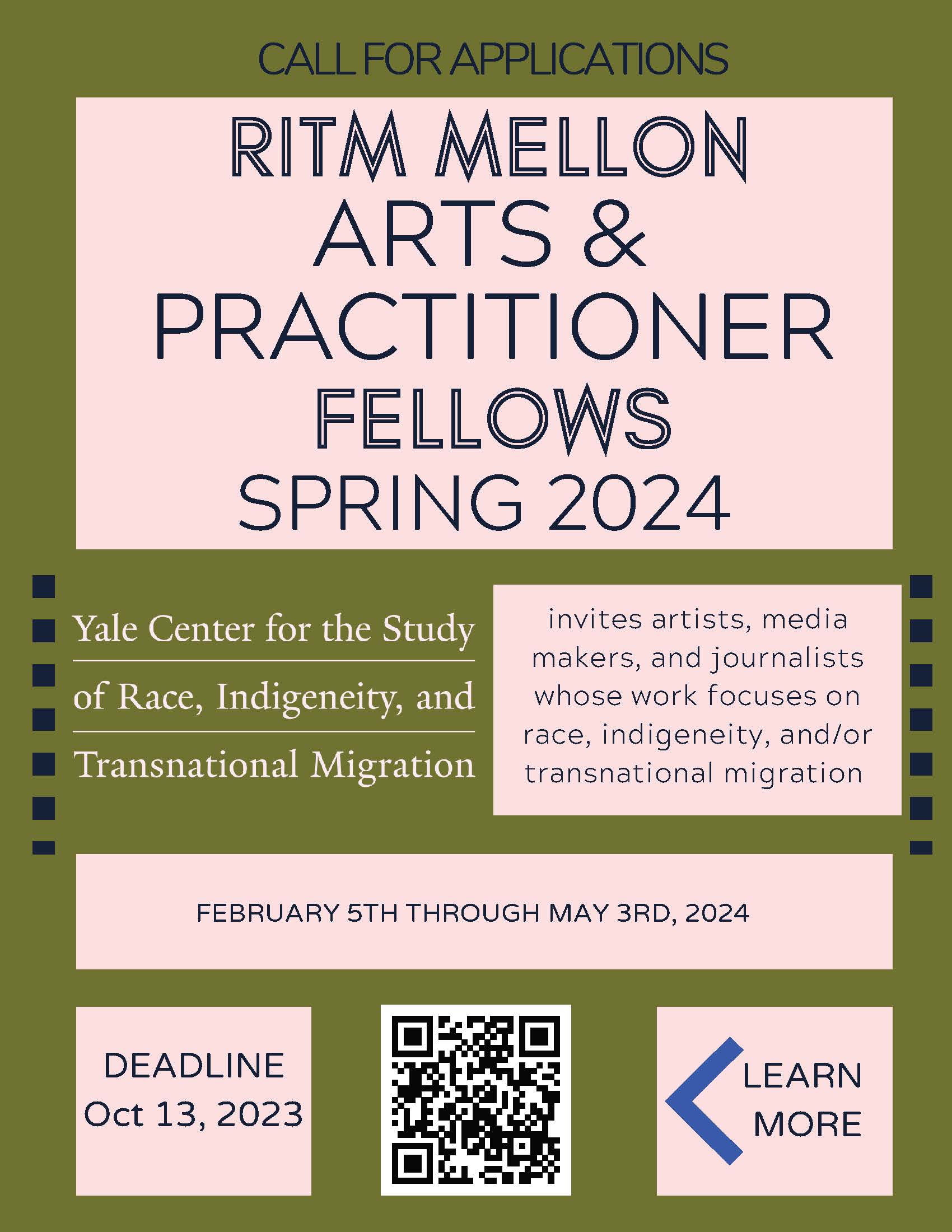 Arts & Practitioner Fellows Application Flyer