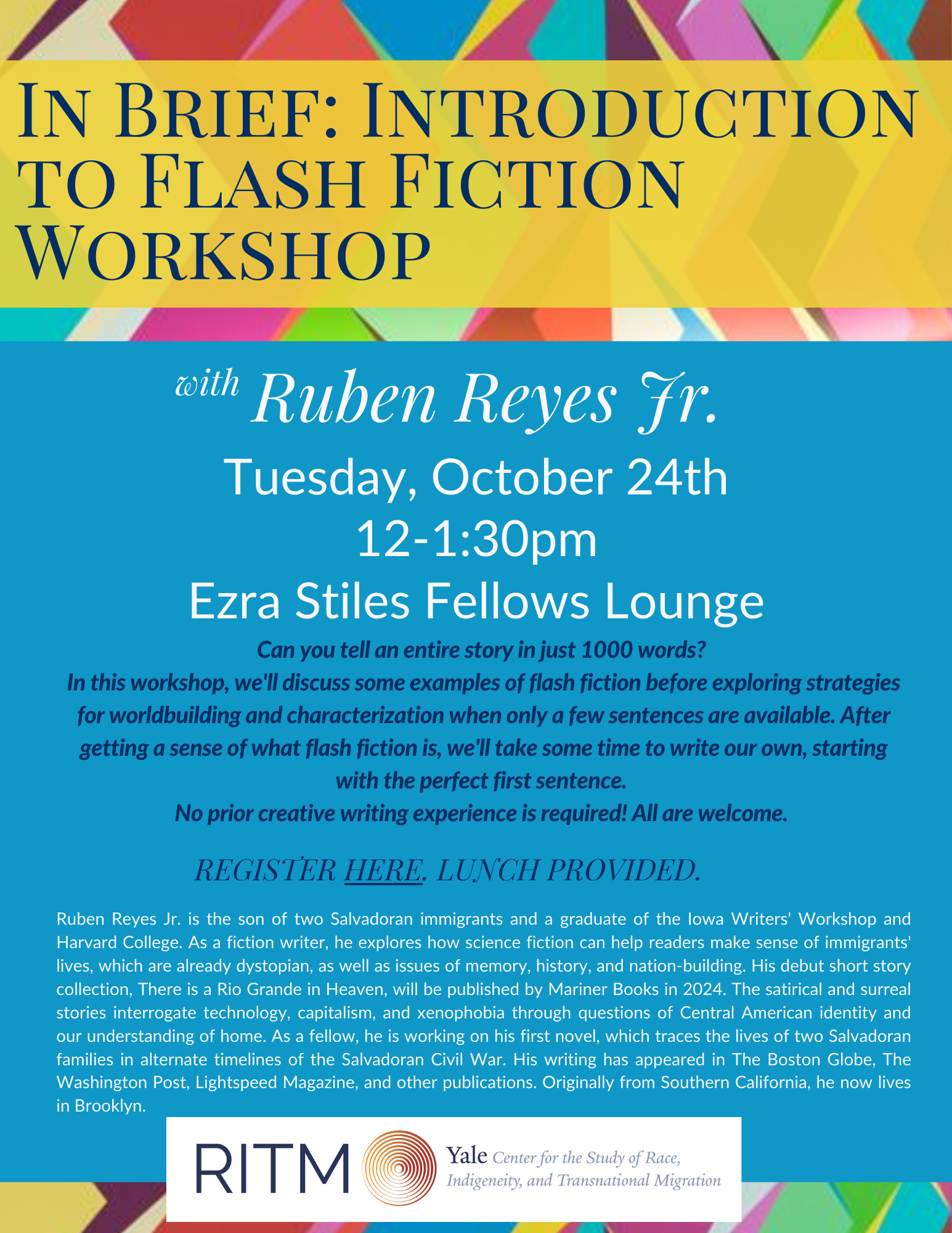 Event Flyer for Flash Fiction Workshop