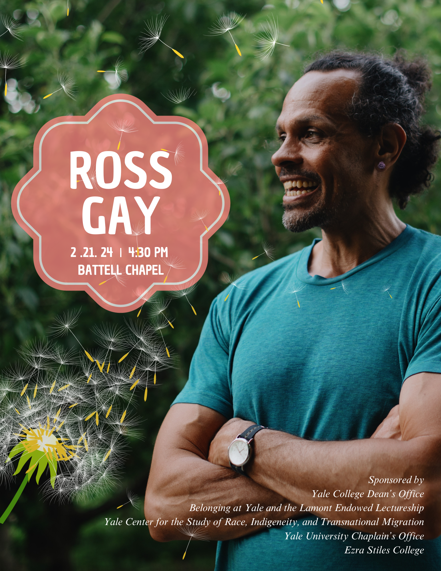 Event Flyer for Ross Gay Reading