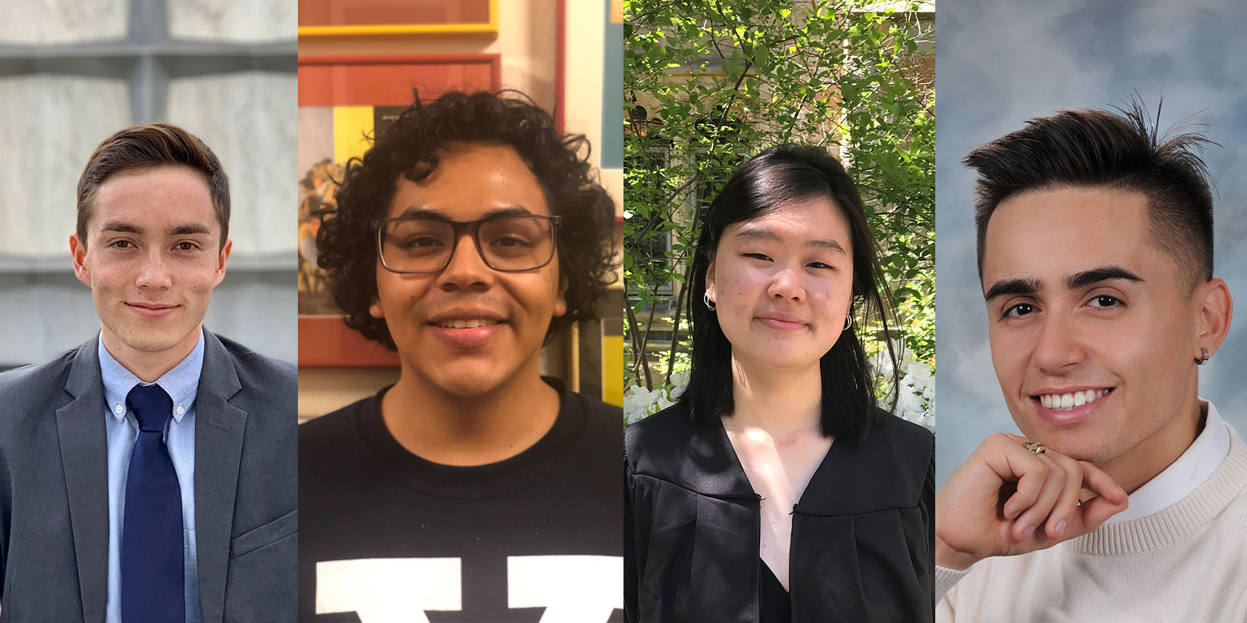 Winners of the 2019 Hayase and Moreno Prizes (From left: Jacob Ly, Jesús Yañez, Oriana Tang, Jaden Morales)